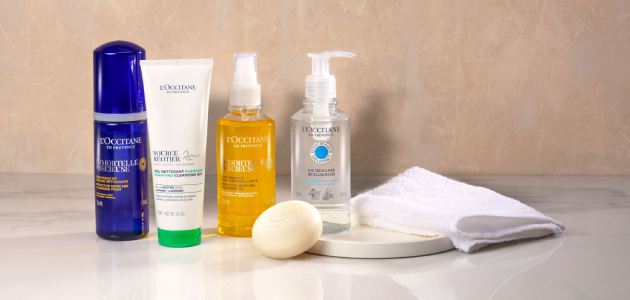 Image showing L'OCCITANE Purifying 3-1 Micellar Water , L'OCCITANE Invigorating Face & Eye mask