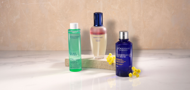 This image shows the Immortelle Essential Water