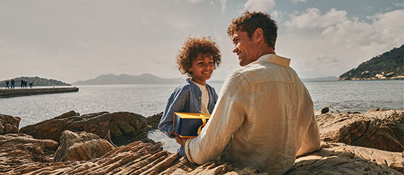 Son giving Father L'OCCITANE Gift