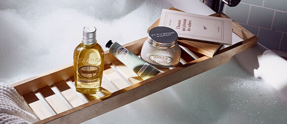 The image shows the L'OCCITANE Almond Shower Oil