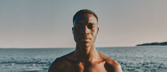 Man with clear, radiant, glowing skin