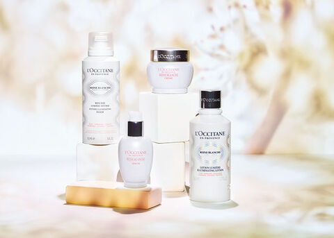 Reine Blanche Collection, Illuminating Skincare, Dewy Glowing Skin, Reine Blanche Intense Illuminating Foam, Reine Blanche Illuminating Serum, Reine Blanche Illuminating Cream