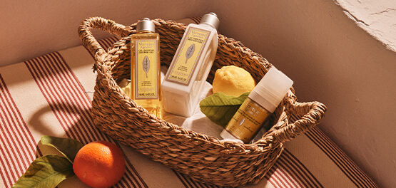 The collection of L'OCCITANE Verbena Citrus including L'OCCITANE Citrus Verbena Eau de Toilette, L'OCCITANE Citrus verbena Shower Gel 