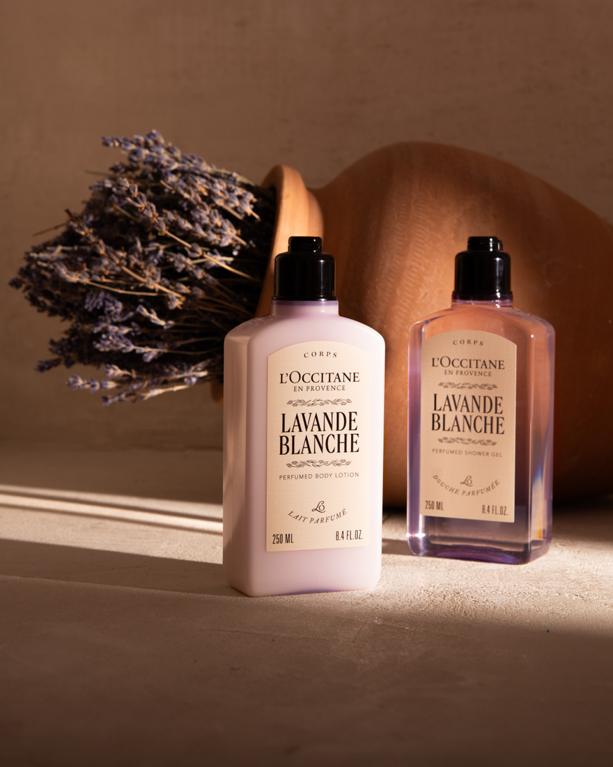 view 3/4 of Lavande Blanche (White Lavender) Perfumed Shower Gel, , RECT