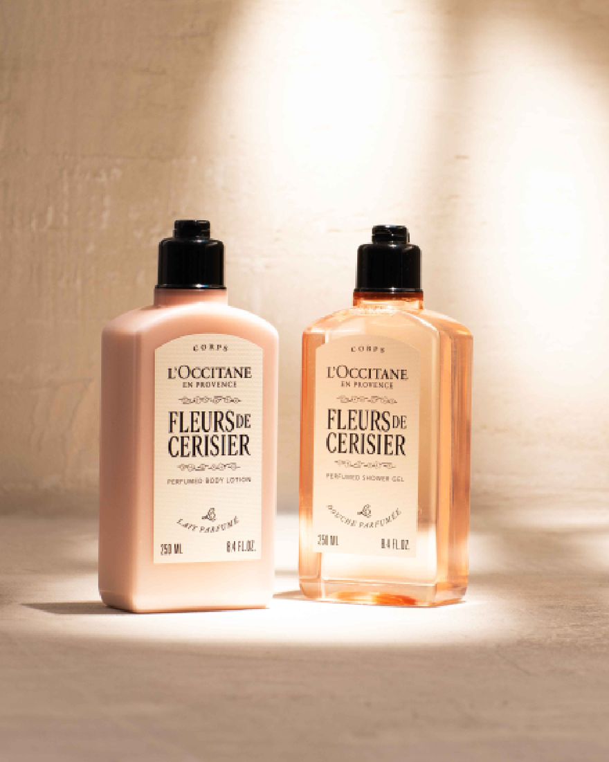 view 3/4 of Fleurs de Cerisier (Cherry Blossom) Perfumed Body Lotion, , RECT