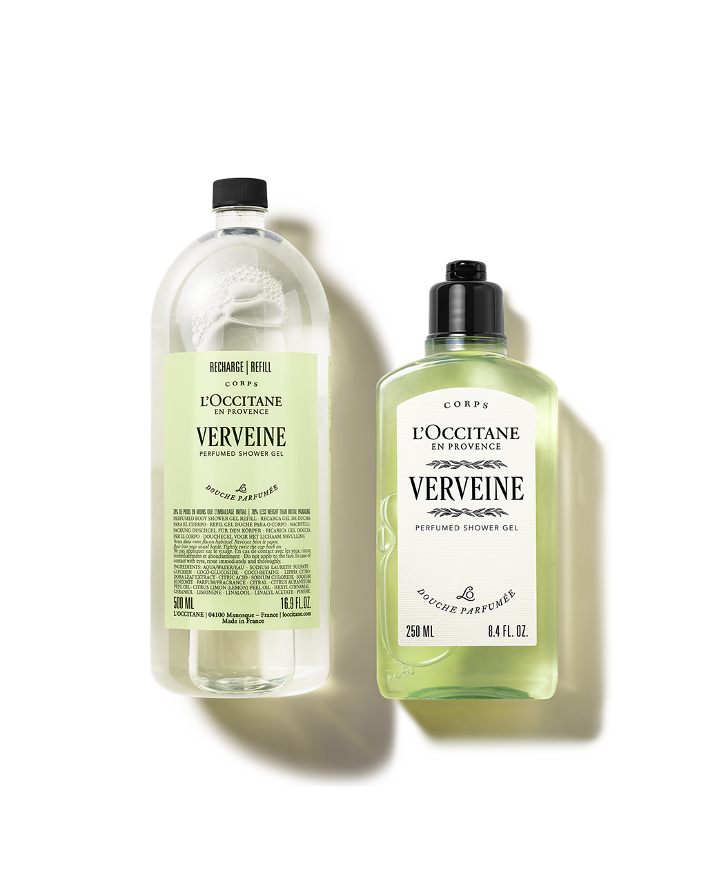 Classic Verbena Shower Gel 250 ml and Refill 500 ml Set | L'Occitane